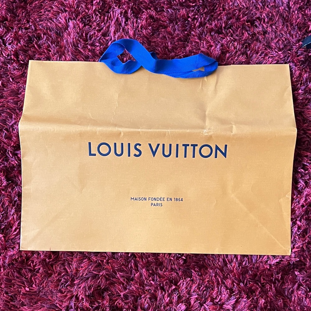 Louis Vuitton Gold XL Shopping Bag with Blue Accents